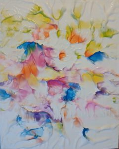 Claudia Joost Acrylbild abstrakt pastell Blüten